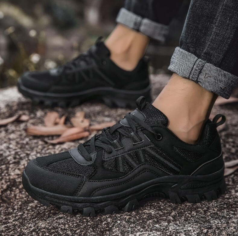 Women's Low Top Closed Toe Mesh Panel Lace-Up Hiking Shoes
