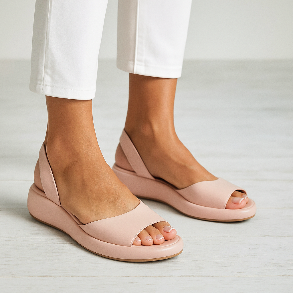 Women's Open Toe Wide Strap Slingback Flat Summer Sandals