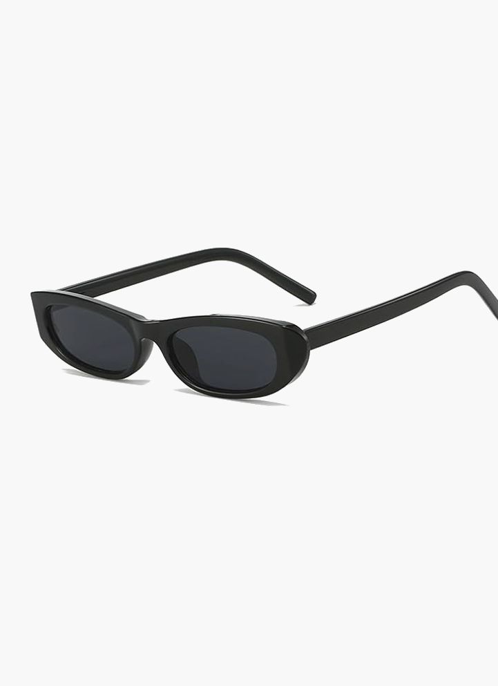 Women's Oval Narrow Full-Rim Frame Tinted Lens Sunglasses front view