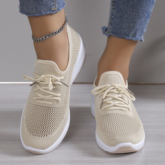 Women's Round Toe Knit Slip-On Lightweight Cushioned Sneakers