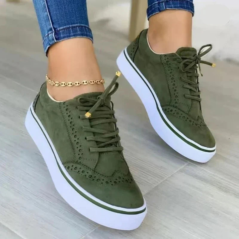 Women's Round Toe Low Top Hook-and-Loop Strap Comfort Sneakers strap detail
