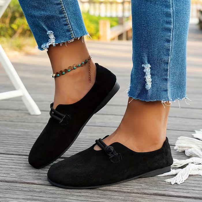 Women's Rounded Toe Slip-On Rope Tie Low-Cut Flat Loafers