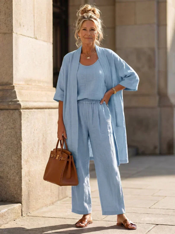 Women's Short Sleeve Wide-Leg Relaxed Elastic Waist Two-Piece Set
