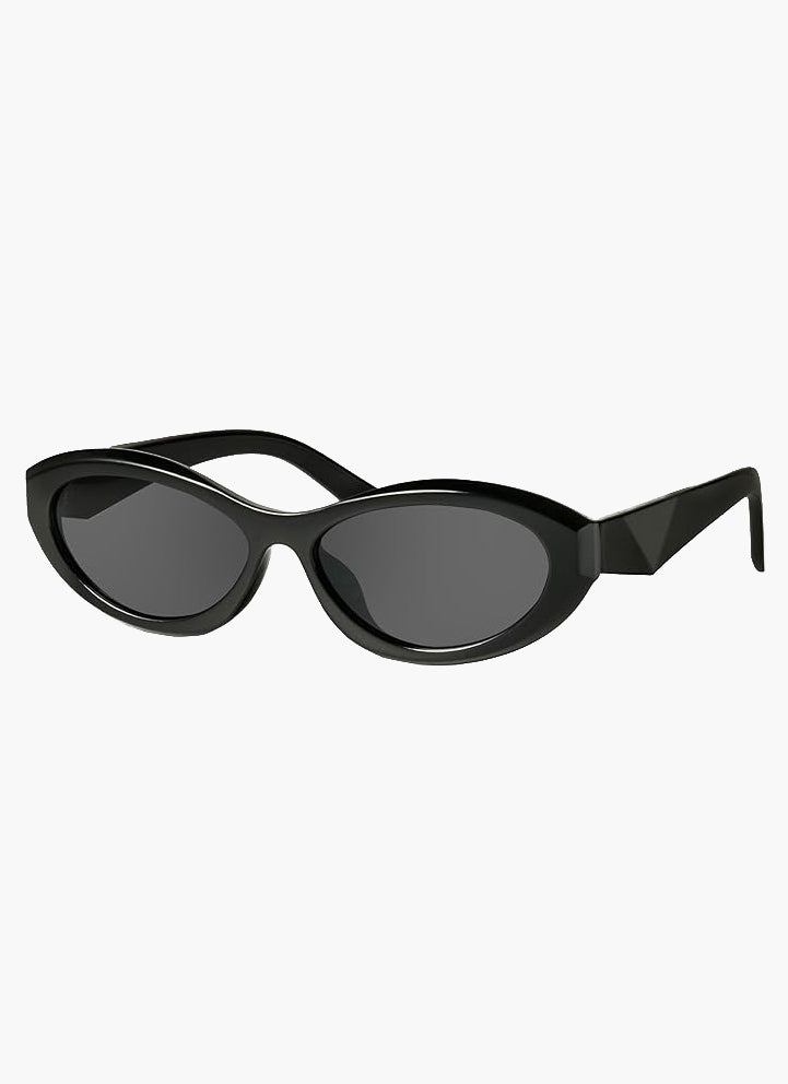 Women's Slim Oval Pointed Frame Full-Rim Tinted Lens Sunglasses front view