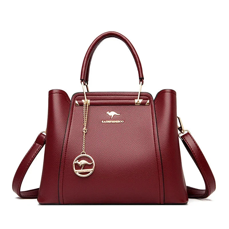 Women's Structured Tote Chain Detail Top Handle Crossbody Bag side profile